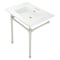 Fauceture KVPB31227W46 Dreyfuss 31" Console Sink W/SS Leg (4", 3 Hole), Wht/Nickel KVPB31227W46 - alternate 1